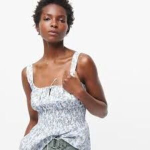 J.Crew Smocked-waist tank in Liberty® Ros floral, size S